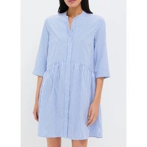 TUCKERNUCK Blue Stripe Royal Shirt Dress Preppy Coastal Nautical Casual Size XL